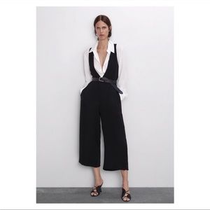 ZARA Cross Back Wide Leg Jumpsuit